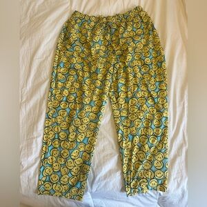 Trinity Collective yellow smiley face lounge pants, relaxed fit, drawstring XXL